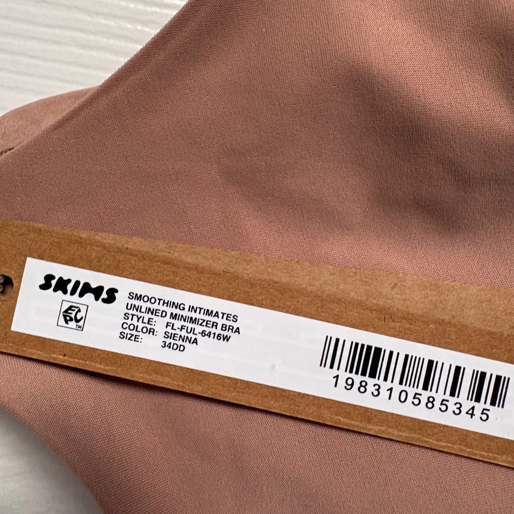 NEW SKIMS Unlined Minimizer Bra 34DD Sienna Smoothing Intimates FL-FUL-6416W - Picture 4 of 4